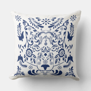 Coussin motif traditionnel Wolf
