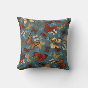 Coussin motif transparent bleu papillon