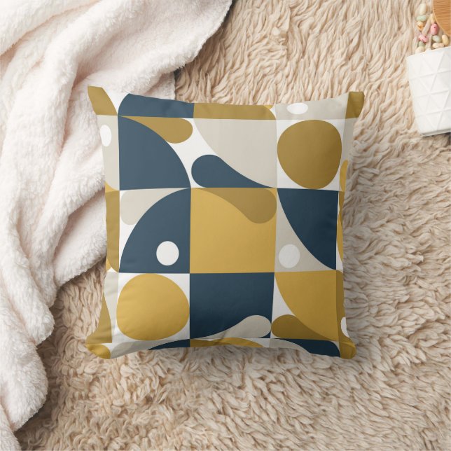 Coussin Motif transparent géométrique rétro avec abstrait (Couverture)