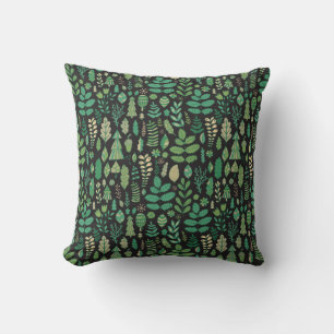 Coussin Motif transparent plante vert