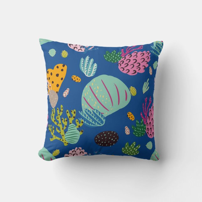 Coussin Motif transparent sous-marin avec belle  (Recto)