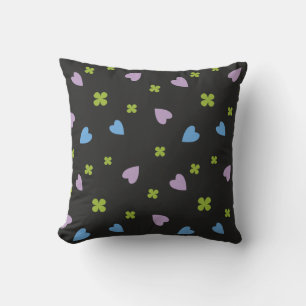 Coussin Motif Trèfle et Cœurs