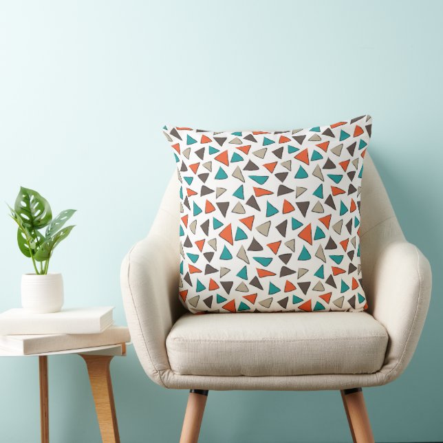 Coussin Motif Triangle Coloré Pinceau (Chaise)