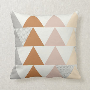 Coussin Motif triangle en rose gris neutre