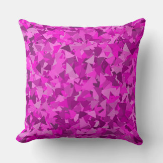 Coussin Motif Triangle Rose Violet