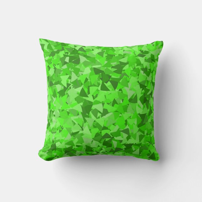 Coussin Motif Triangle Vert (Recto)