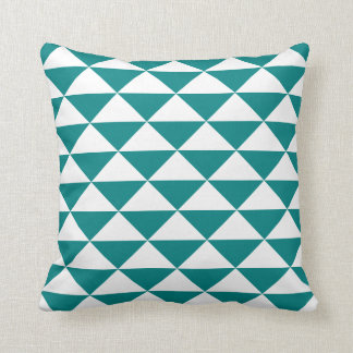 Coussin Motif triangulaire géométrique bleu et blanc