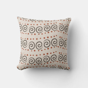 Coussin Motif tribal Abstrait Brown