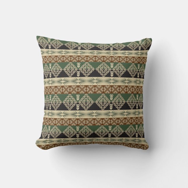 Coussin motif tribal africain ethnique (Recto)