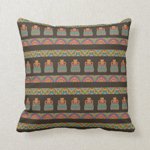 Coussin Motif tribal africain traditionnel de poterie