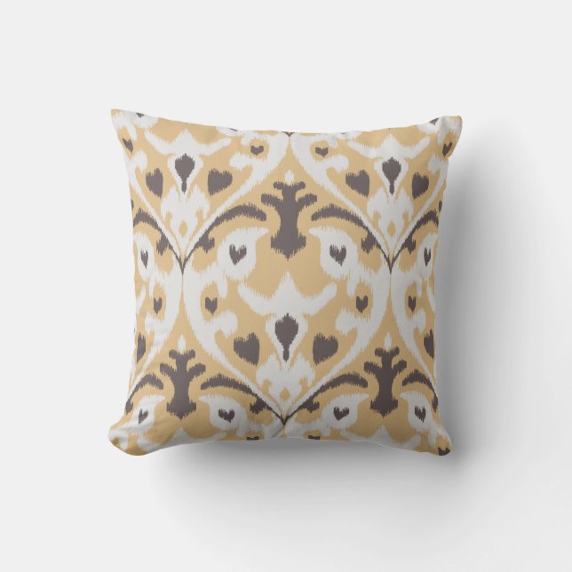 Coussin Motif tribal beige beige brun kat (Recto)