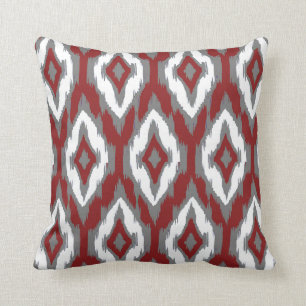 Coussin Motif tribal blanc gris moderne 1a de Bourgogne
