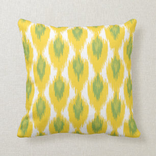 Coussin Motif tribal de diamant d'Ikat d'abrégé sur vert
