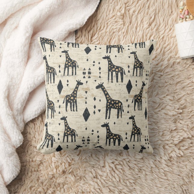 Coussin Motif tribal de girafe bohème (Couverture)