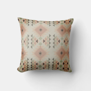 Coussin Motif tribal de Rust Green Gray Southwest
