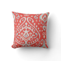 Motif tribal d'ikat girly rouge turquoise moderne