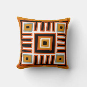 Coussin motif tribal géométrique d'Afrique Abstraite