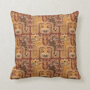Coussin Motif tribal péruvien précolombien Wari Jaguar