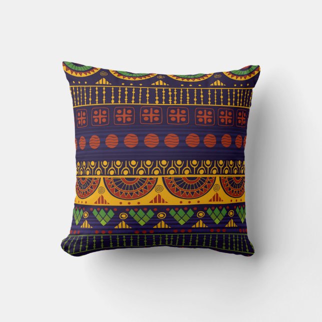 Coussin Motif tribal, polyvalent pour diverses utilisation (Recto)