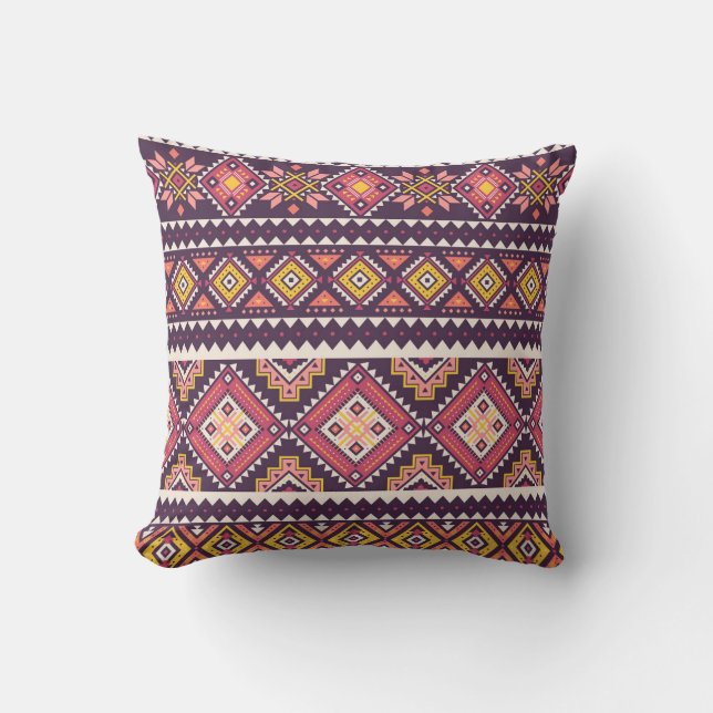 Coussin Motif tribal rayé, géométrique sans couture. (Recto)