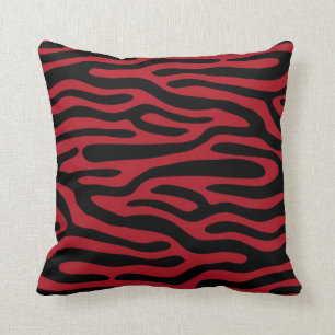 Coussin Motif tribal rouge et noir