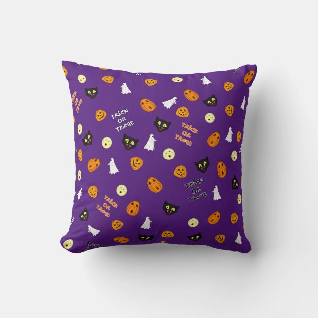 Coussin Motif Trick or Treat partout (Recto)