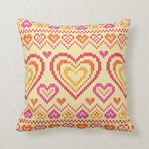 Coussin Motif tricoté par Saint-Valentin