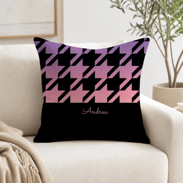 Coussin Motif Trident Noir Ombré Rose Violet (Créateur téléchargé)