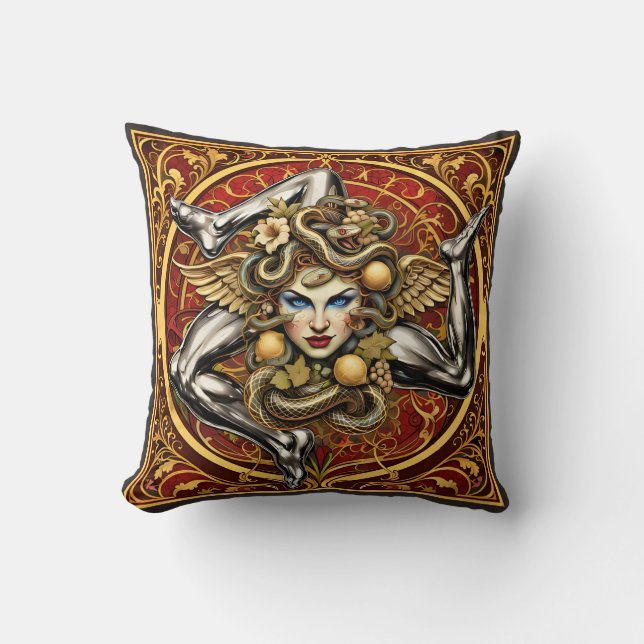 Coussin Motif Trinacrie sicilien (VC Designs) (Recto)
