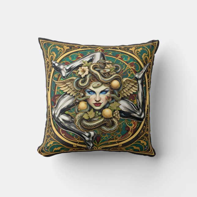 Coussin Motif Trinacrie sicilien (VC Designs) (Recto)