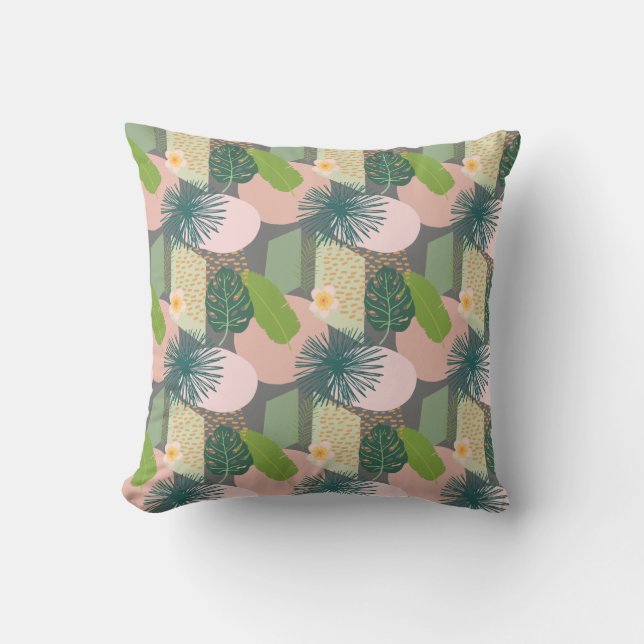 Coussin Motif tropical Abstrait moderne (Recto)