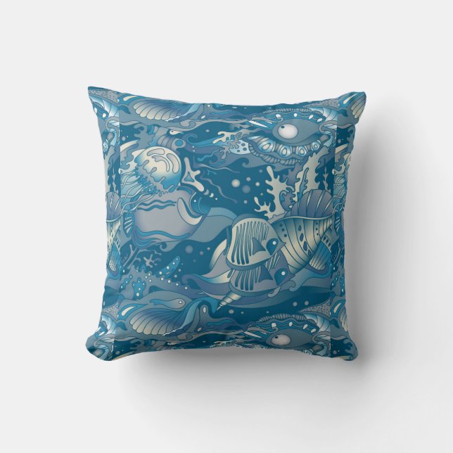 Coussin Motif tropical de mer (Recto)