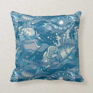 Coussin Motif tropical de mer
