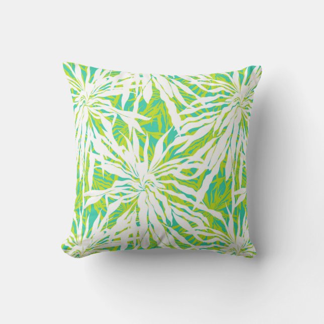 Coussin Motif tropical de palmettes (Recto)