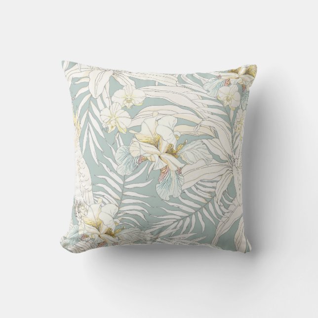 Coussin Motif tropical sans couture avec fleurs Orchidée,  (Recto)