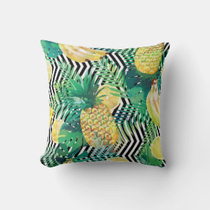 Coussin Motif tropical sans voile avec bananes citrons pal