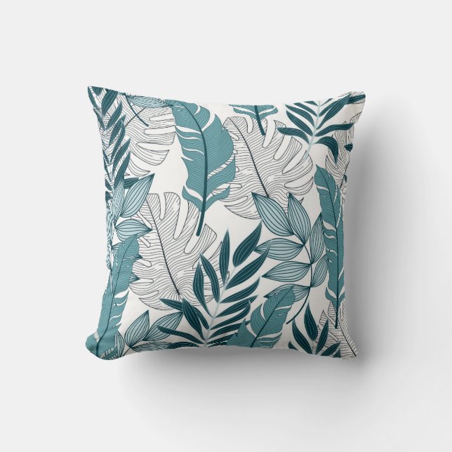 Coussin Motif tropicale avec plantes et feuilles à la mode (Recto)