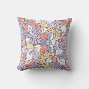 Coussin Motif Tropique sans soudure avec orchidée et monst