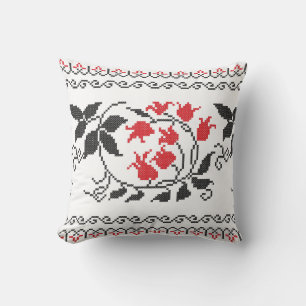 Coussin Motif tulipe rouge