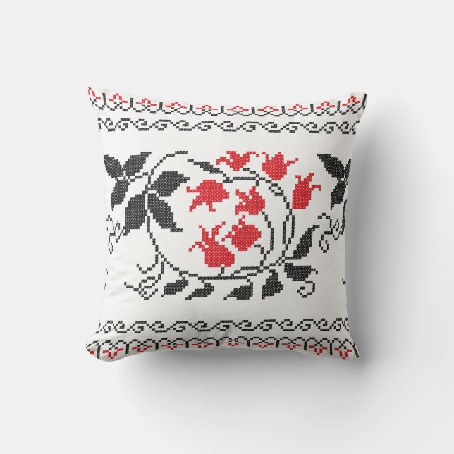 Coussin Motif tulipe rouge (Recto)