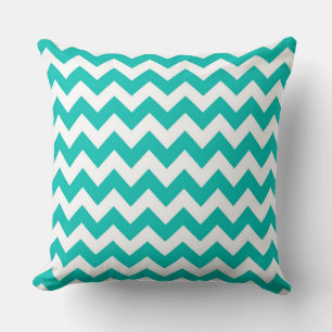 Coussin Motif turquoise blanc Chevron Zig-Zag