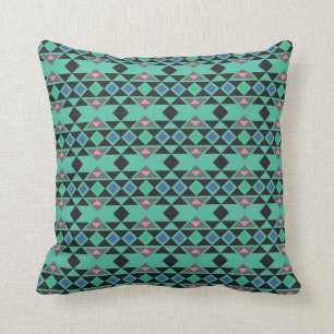 Coussin Motif turquoise de hippie aztèque tribal