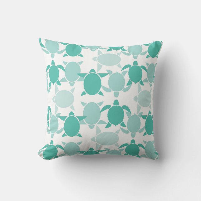 Coussin Motif turquoise de tortue (Recto)