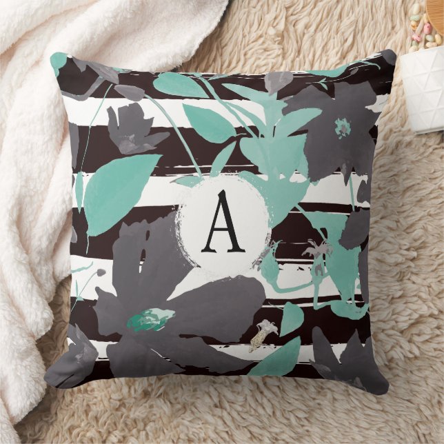 Coussin Motif Turquoise  gris chic (Couverture)