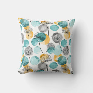 Coussin Motif turquoise jaune