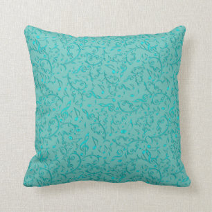 Coussin Motif turquoise léger de note de musique d'Aqua