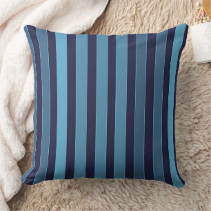 Coussin Motif uni rayé bleu rétro