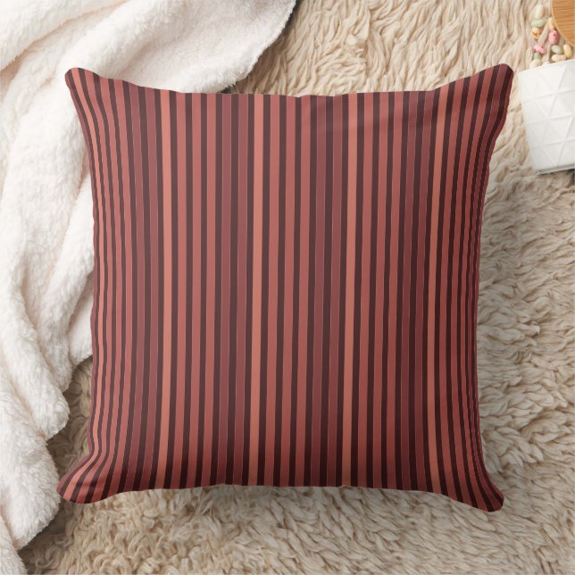 Coussin Motif uni rayé marron rétro (Couverture)
