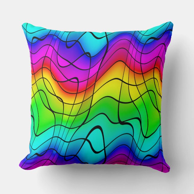 Coussin Motif unique de couleurs d'arc-en-ciel d'expressio (Recto)