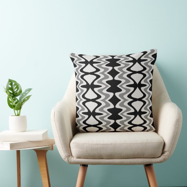 Coussin Motif unique - noir blanc gris argenté gris-blanc (Chaise)